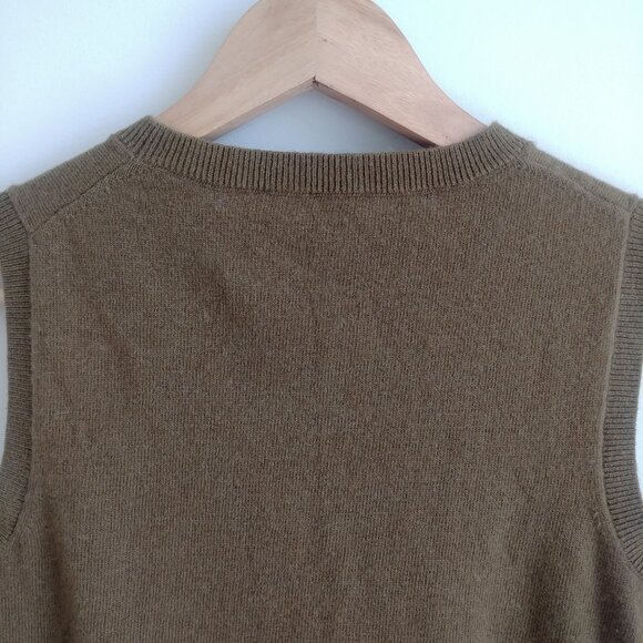 Ann Taylor wool sleeveless sweater top olive green Small Petite buttons - Picture 10 of 15